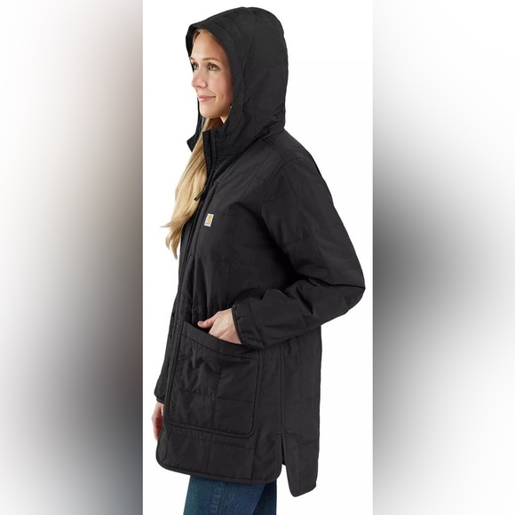 Carhartt Women's Rain Defender Loose-Fit Hooded Jacket Fleece-Lined Sz Small - Picture 2 of 14